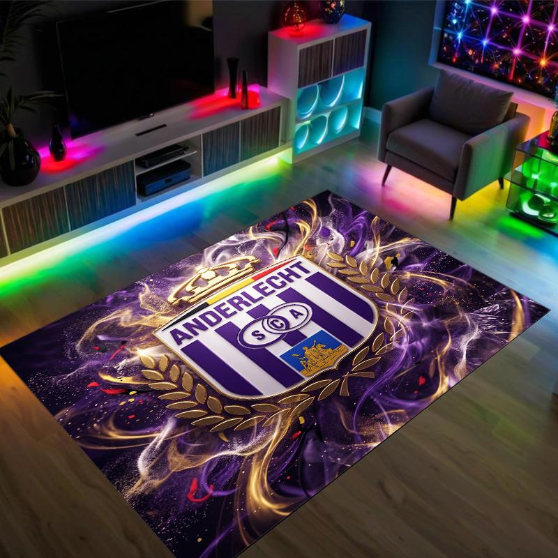 Tappeto in Velluto Cristallo Design Anderlecht FC Accogliente Non?Tappeto Stampato Antiscivolo per Camera da Letto Soggiorno Ingresso