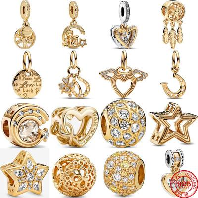 New Copper Golden Angel Star Pendants Charms Bead Diy Fit Original Pendant Charms Bracelet Necklace Women Jewelry