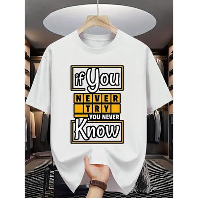 European Sizes Summer Men'S Fashion Short-Sleeve T-Shirt with Letter Pattern Print