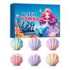 6 Pack Handmade Natural Bath Bombs Set Shell Shaped Fizzy Bubble Spa Kit Moisturizing Birthday Holiday Gift for Women Men