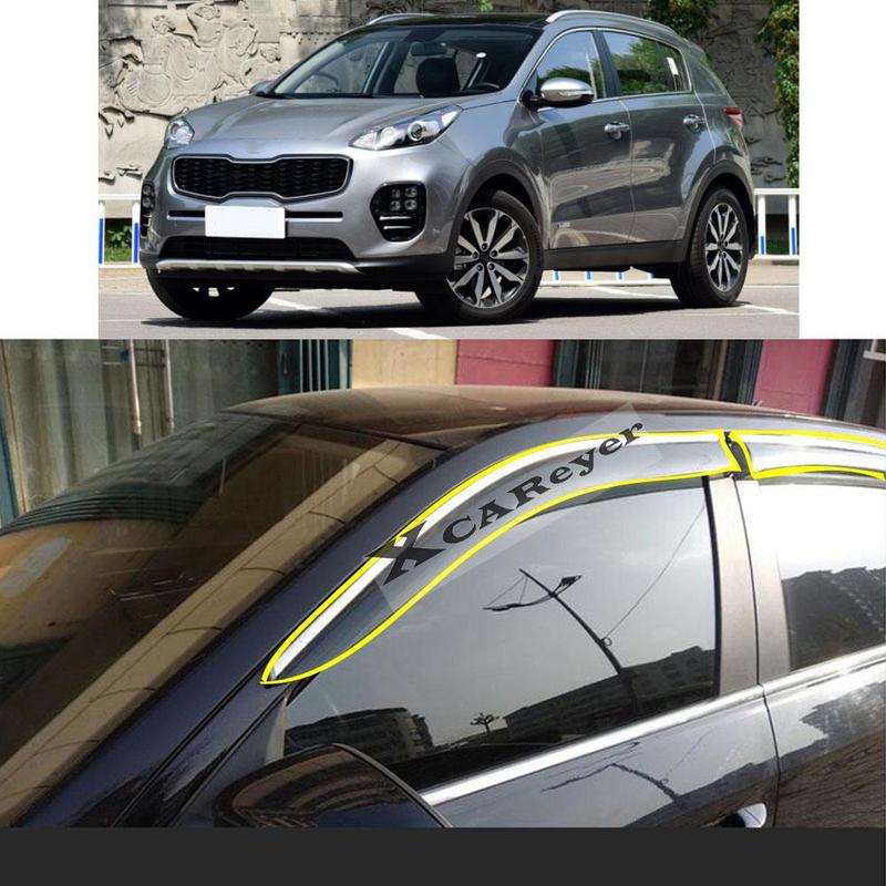 For KIA Sportage KX5 2016 2017 2018    Car Body Styling Sticker Plastic Window Glass Wind Visor Rain/Sun Guard Vent