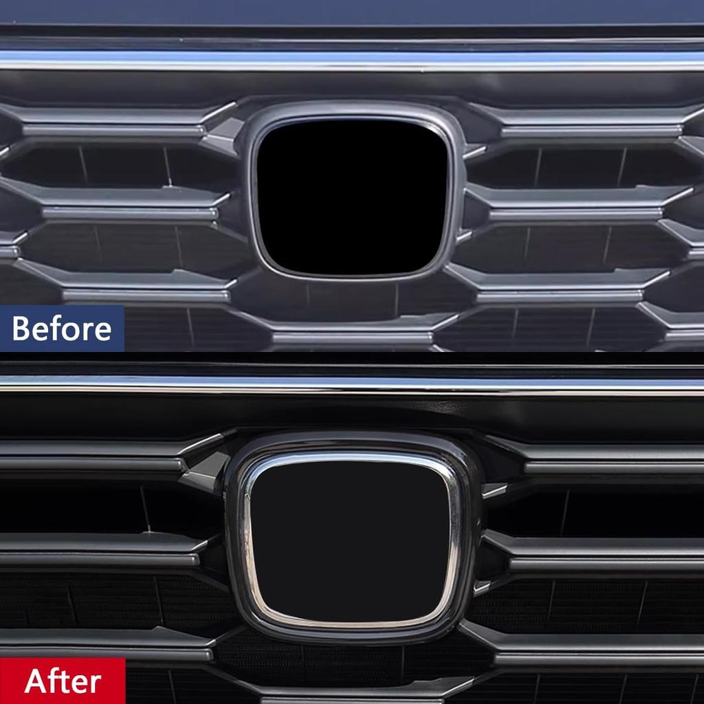 Car Accessories Fit For Honda CR-V CRV 2023 2024 2025 2026 Not Fit Crv Hybrid Car Front Grille Logo Frame Cover Decoration Trim (Glossy Black) 1PCS