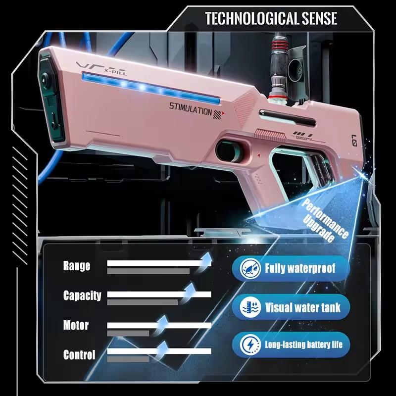 2026 Adult electric water gun, powerful spray, automatic water absorption, children's summer outdoor beach toy, children's gift