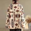 Coat for Women Thickened Autumn Winter Geometric Print Casual Jacket Windbreaker Oversize Waterproof Casual Jacket