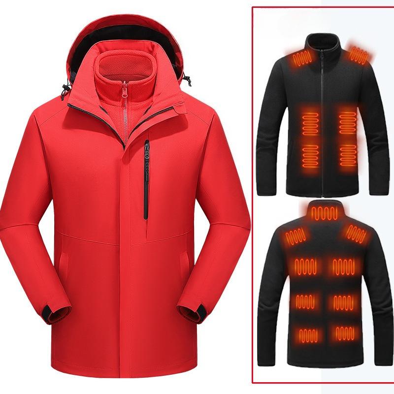 

Jacket Three-in-one Cotton Jacket Hooded Men s Cotton Jacket Outdoor 4XL