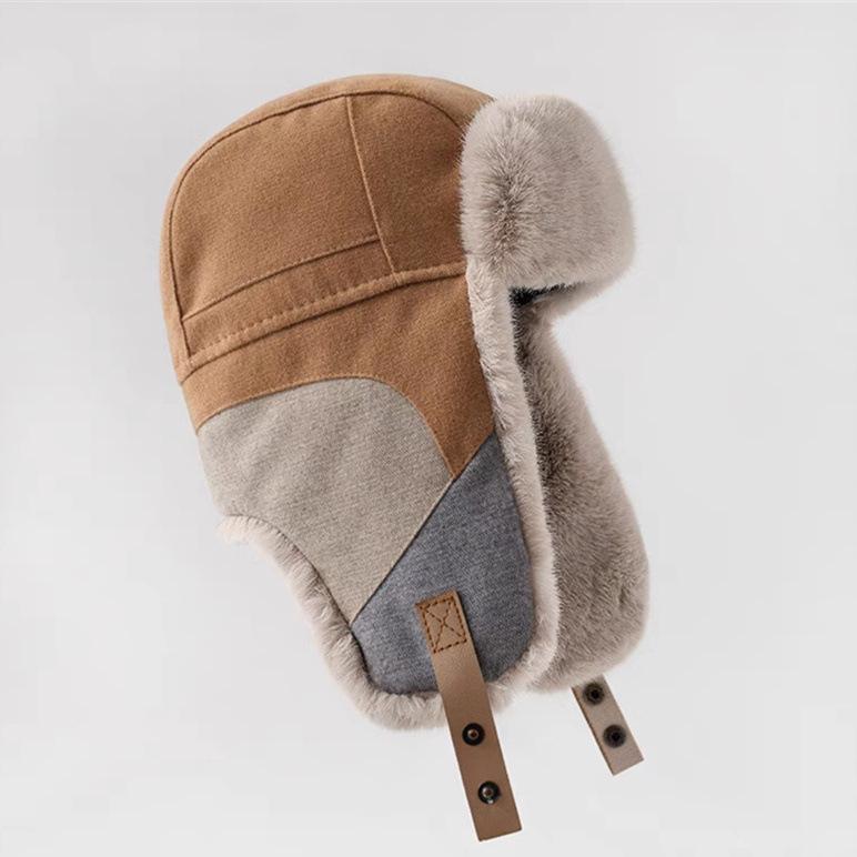 Women's Winter Warm Ear-protecting Hats Men's Bicycle Windproof Northeast Hats and Korean Fashion