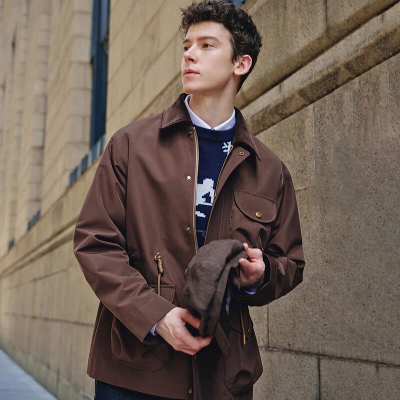 NVG·YOUNG Men's Barn Style Casual Lapel Jacket