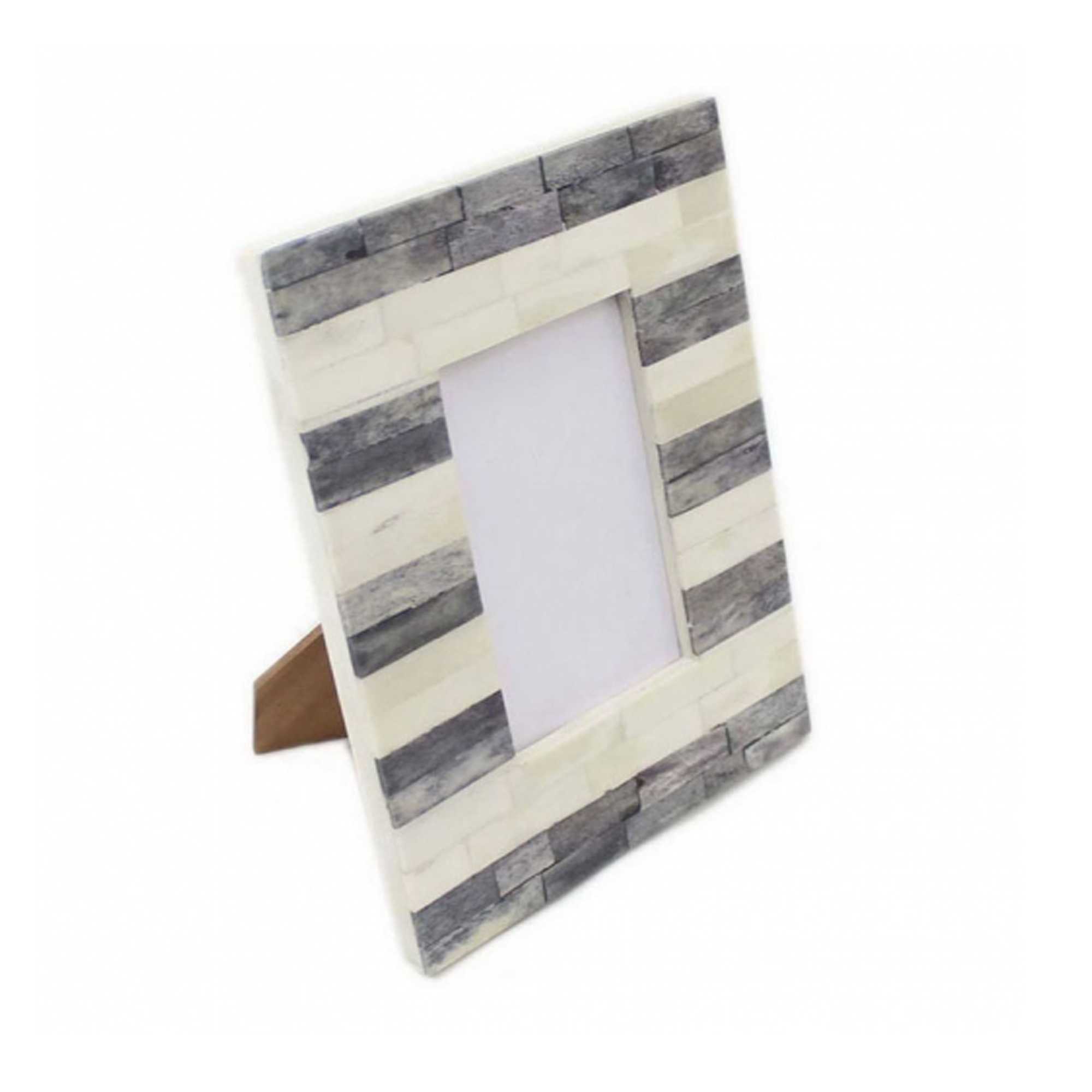 

Grey White Bone Inlay Picture Frame | Handmade Photo Frame | Tabletop Home Decor 6 x 4 (h x l x w) approx.