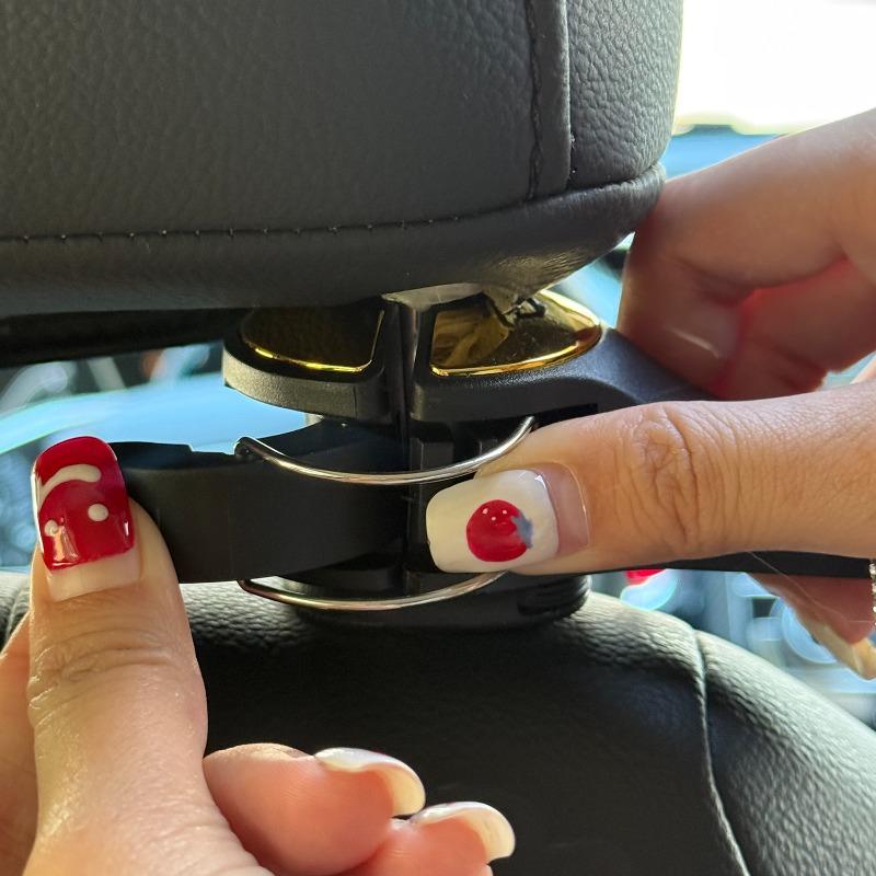2 in 1 Car Hook Hidden Multifunctional Rear Headrest Hook Car Rear Phone Holder Lock Type Mobile Phone Holder Car Universal