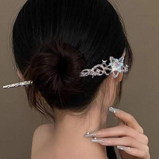 Kanzashi one stick hair accessory moonstar hairpin ornament simple parts traditional clothing items yukata Hanfu everyday use