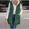 Chalecos reversibles de otoño para mujer, chaqueta sin mangas con cremallera, sudadera con bolsillos, ropa de abrigo larga y cálida para invierno