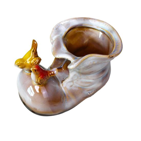 Ceramic Bird Boot Planter Pot Pen Holder Colorful Shoes Flowerpot Succulents Herb Plants Container Home Balcony Garden Decoration