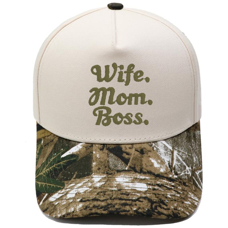 Wife mom Boss Truck Driver Hat Embroidery Color Matching Baseball Cap Male Female Casual Retro Hat