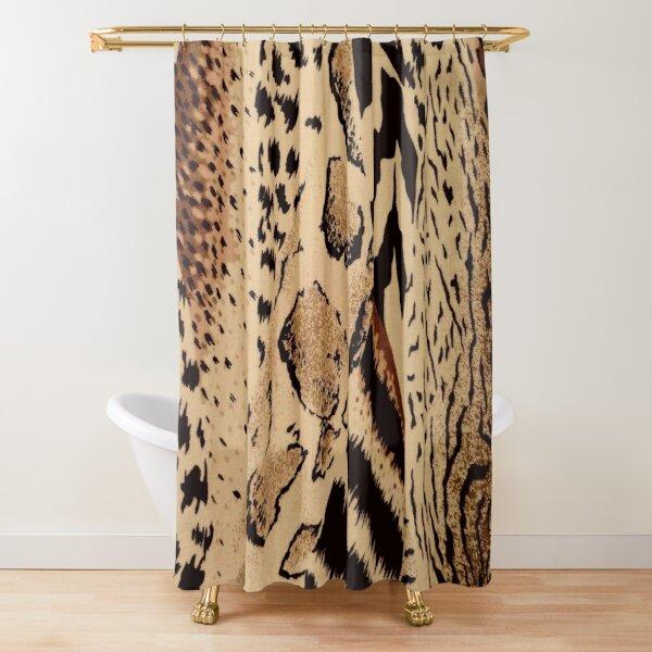 Leopard Print Shower Curtain Brown Bathroom Curtain Wild Safari Animal Powerful Bathroom Set For Men Panthera Bathroom Decor Set