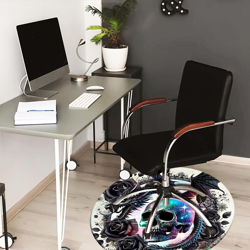 

1pc Office Carpet Chair Mats Galactic Dragon Skull Roses Perfect for Decorating Office Chairss, Or Bedrooms.YDT393 80cm by 80cm