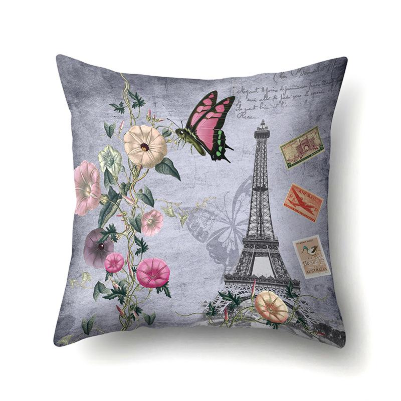 

Полиэстеровая наволочка Домашняя наволочка с принтом Ретро Башня Европейское здание Наволочка для подушки Наволочка для автомобильной подушки No pillow core