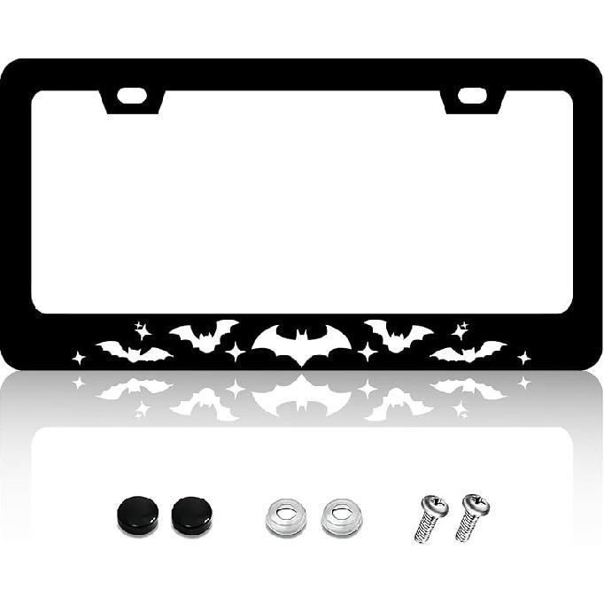 FIORDY 2Pcs Bigfoot License Plate Frame Personalized License Plate Frames Auto Accessory Bracket Stainless Steel License Plate Holder With Screws For