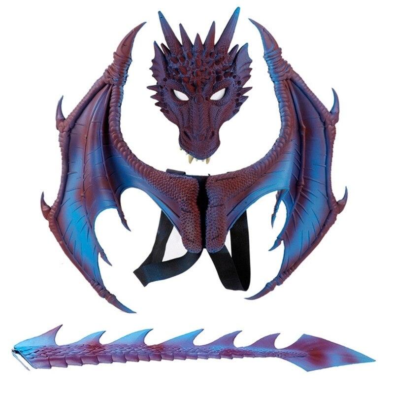 Dragon Mask Wing and Tail Kids Costume Kid Cosplay Wedding Party Halloween Christmas Costume Decoration Wing