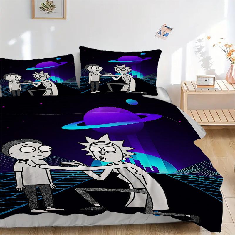 Space Adventure Friendship Print 3Pcs Bedding Setduvet Cover With 2 Bedropillowcase Home Birthday Gift