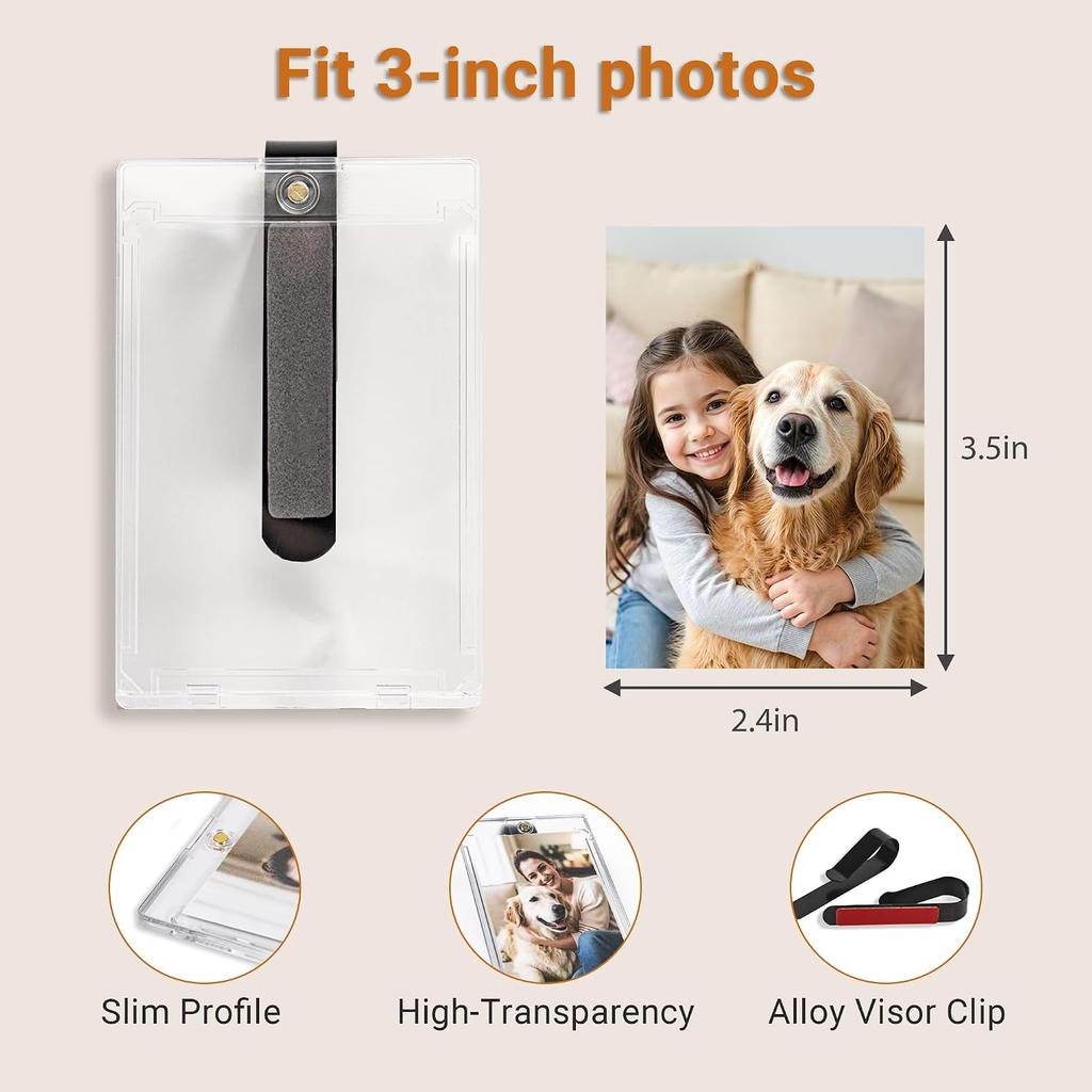 2/4/8er Pack Magnetischer Auto-Bildhalter für Sonnenblende - Auto-Fotohalter mit Clips für einfache Präsentation - Sonnenblenden-Clip-Fotorahmen für 3-Zoll-Fotos