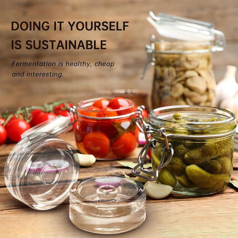 Heavy Wide Mouth Mason Jar Lid Transparent Cheese Fermentation Lid  Home Brewing