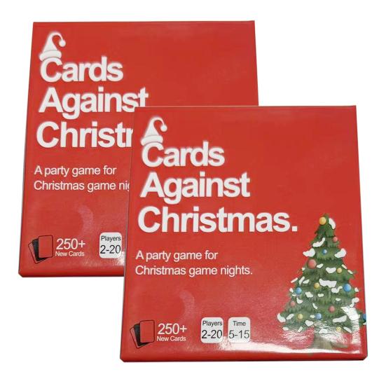 

45293 Наборы карточек против Рождества Настольная игра с 250+ карточками с вопросами для детей и взрослых. Друзья 2pcs красный