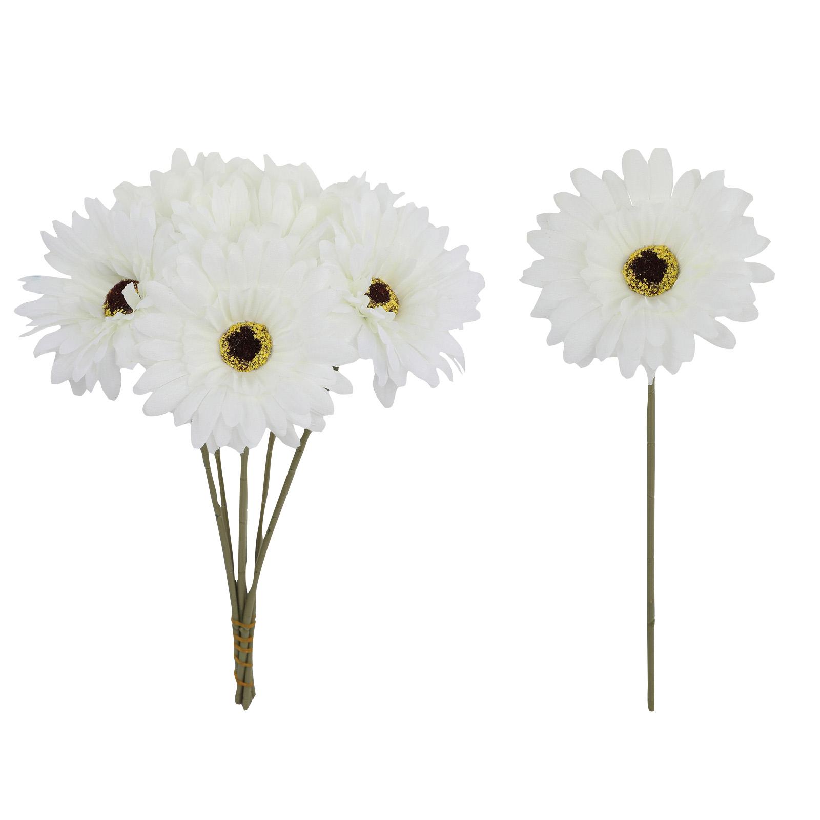 

6 шт. Искусственные цветы Свадебные букеты Гербера Имитация Европейский стиль Бессмертные цветы Стиль Украшение дома отеля Цветы One Size белый