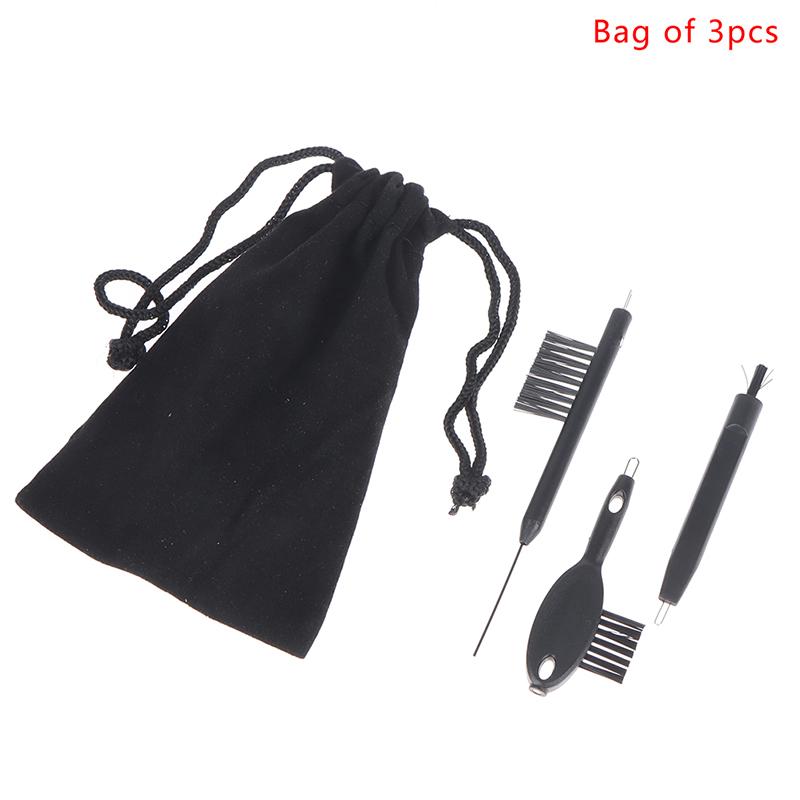 3Pcs/Set Hearing Aid Cleaning Kit Ventilation Rods Screwdrivers Brush Vent Cleaner Wire Magne Wax Loop Tools Set