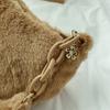 Elegant Autumn Winter Shoulder Bags Small Armpit Bags Women Plush Acrylic Chain Underarm Pouch Designer Luxury Casual Handbags