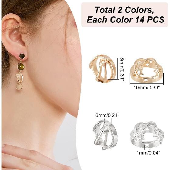 PH PandaHall 28 Round Beaded Frame,Gold and Silver Spacer Beads Round Frame Pendant Brass Bead Frame with Star Double Hole Bead Pendant for Jewelry