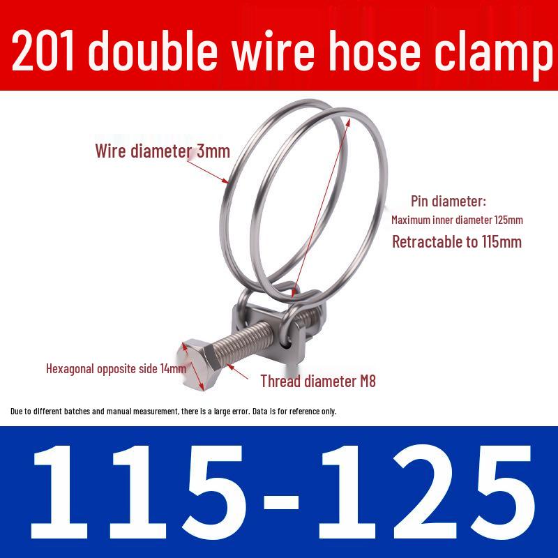 Doppeldraht-Schlauchschelle aus Edelstahl für Feuer-, Wasser-, Gasleitungen - Verdickt