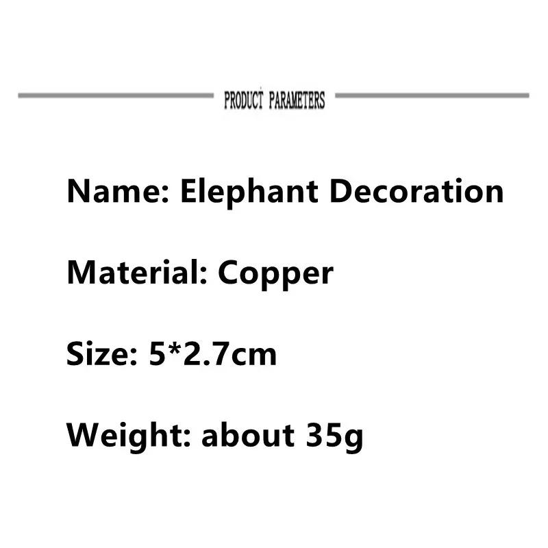 Bronzová miniaturní socha slona Domácí kancelář Rukojeť na vyřezávání čaje Pet Desktop Animal Ornament