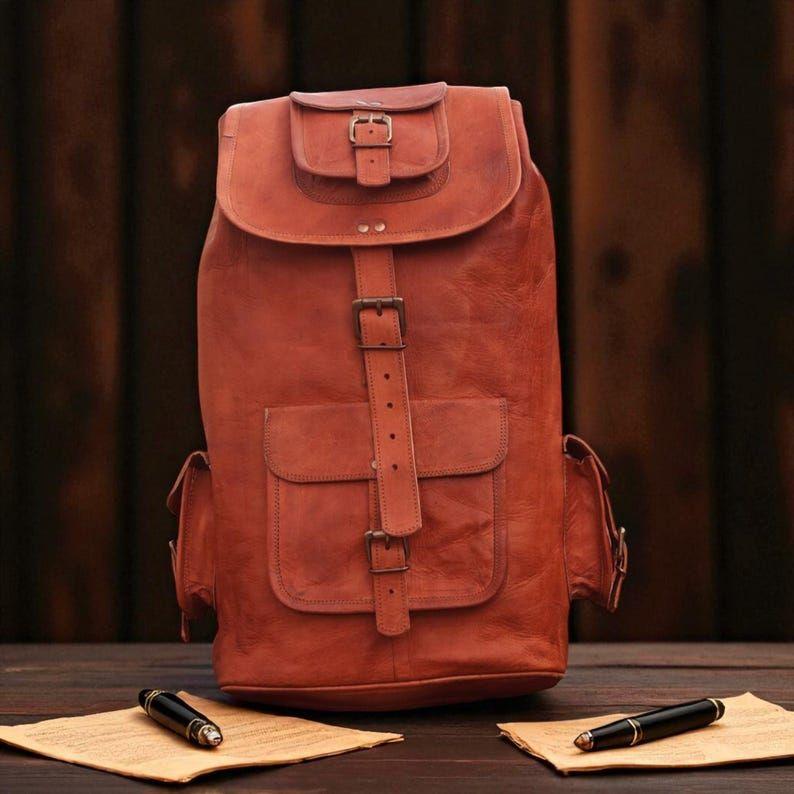 

Рюкзак для путешествий ручной работы из козьей кожи полной зернистости | Рюкзак выходного дня в деревенском стиле | Персонализированный кожаный подарок для мужчин и женщин 18 x 12 x 8 in