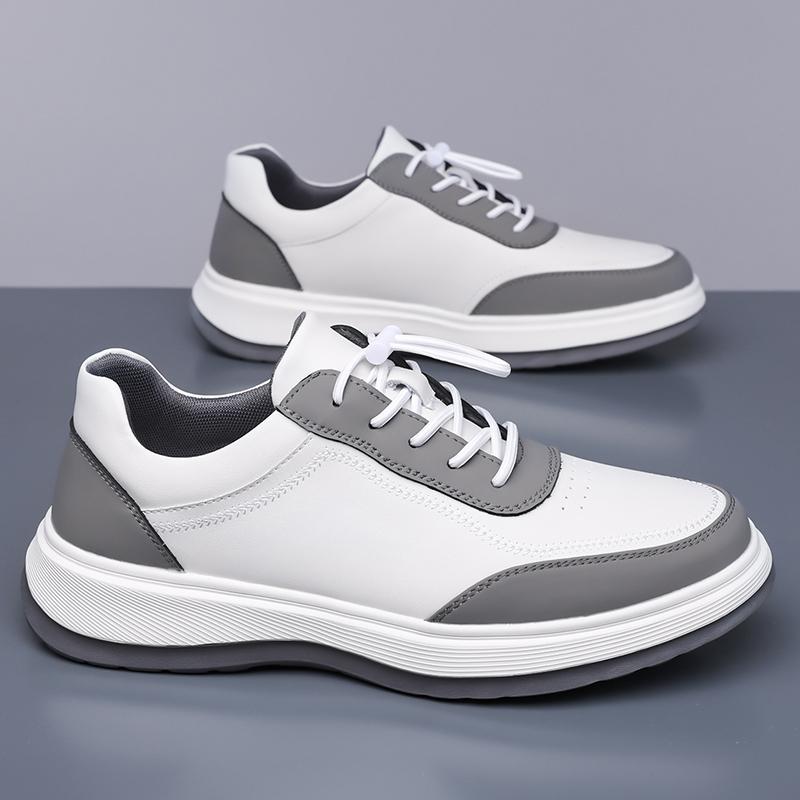 2025 New Casual Leather Mens Thick Bottom Shoes High Quality Outdoor Non-slip Comfy Sneakers High Quality Lace-Up Designer Flats