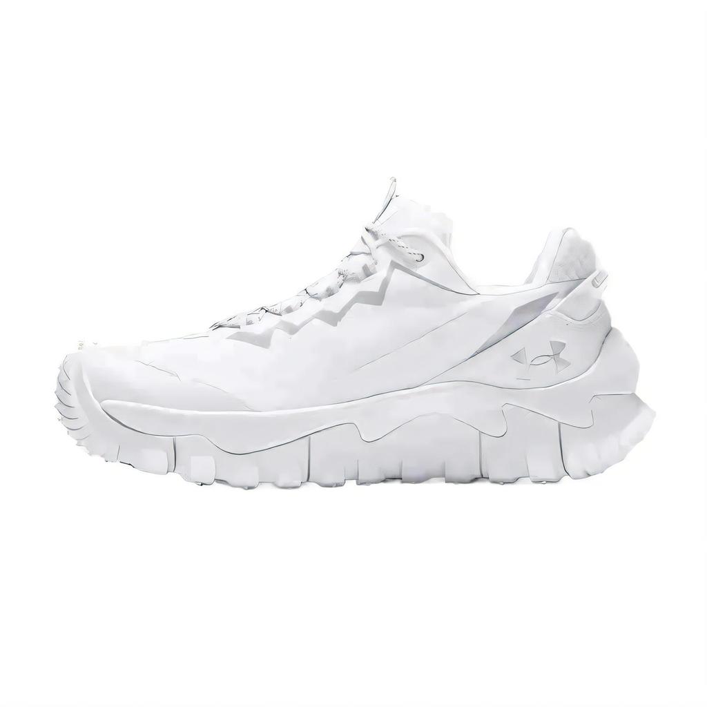 Under Armour Fabric Comfortable Shock Absorbing Waterproof Low Top Hiking Shoes Unisex Hiking Shoes Light-Gray White 4438006HOARY
