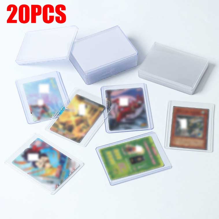 20Pcs Hard Card Holder for Kpop Idol Photo Cards Protective Sports Collectible Trading PVC Card Sleeves Display Case Transparent