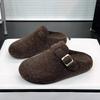Flats Women's Cotton Slippers Suede Fashion Mules Shoes  Winter Snow Boots Comfort Home Flip Flops New Plush Ladies Boots