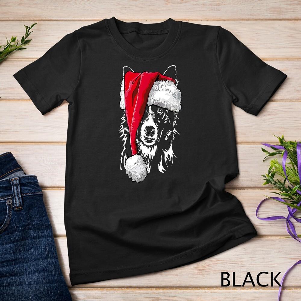 Lustiges Border Collie Weihnachtsmann Weihnachtsgeschenk für Hundemama Unisex T-Shirt