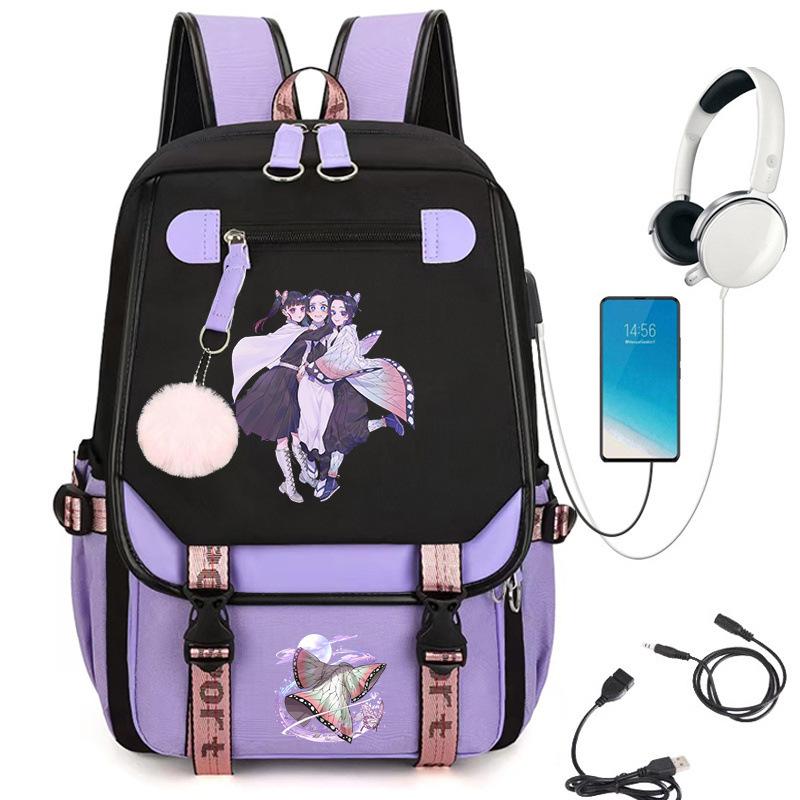 Butterfly Ninja, The Surrounding Animation Printing Student Campus Schoolbag Trend Backpack 1107-33