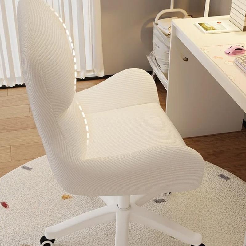 Cute Bedroom & Dorm Study Chair Ergonomic Vanity Chair for Women - Height Adjustable 360° Swivel Desk Chair with Lumbar Support