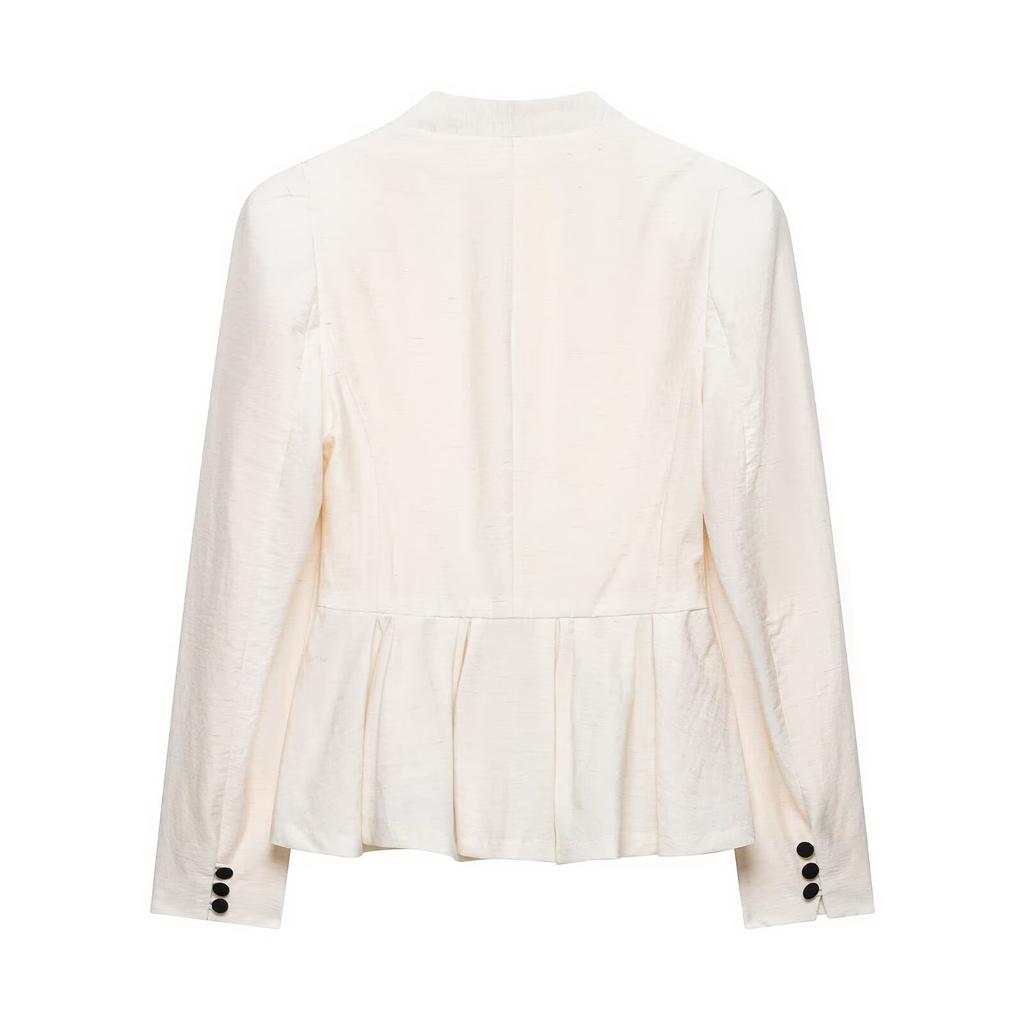 European and American Women's Clothing Popular Fashion with Shoulder Pads and Slim Suit Jacket