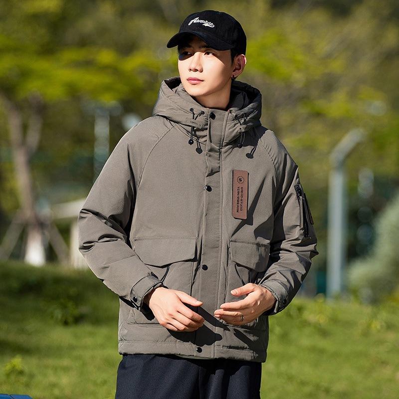 

2025 Пуховик Мужской Пух Белой Утки Капюшон Уличный Досуг Пара Рабочая Одежда Утолщенный Теплый Свободный Универсальный 4XL