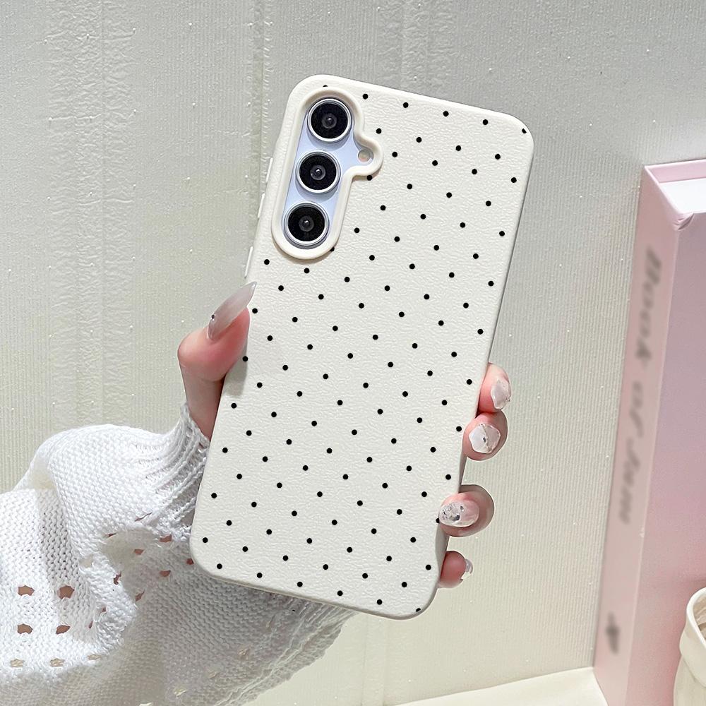Ins Polka Dots Telefoonhoesje Voor Samsung A56 5G A16 A17 A55 A36 A53 A35 A34 A06 A07 A26 A05S S25 Ultra S24 FE S23 Siliconen Cover Galaxy S25 Ultra