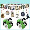 Delightful Star Wars Baby Yoda Kids Birthday Party Decoration Set With Festive Balloons And Toppers
