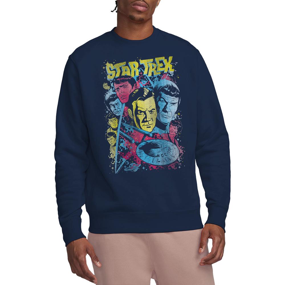 STAR TREK Unisex mikina pro dospělé Classic Crew Illustrated