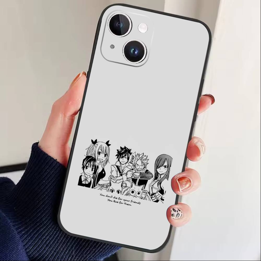 ANIME F-FAIRY TAIL Phone Case For iPhone 16,15,14,13,12,17,Pro Max,Plus Silicone Black Case