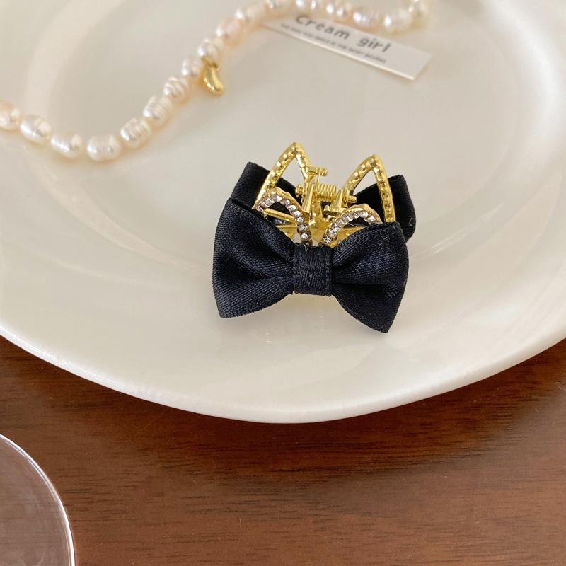 New Cute Bow Hair Clips for Children Rhinestone Rabbit Ears Gold Color Metal Little Hair Clip Girl's Hair Accessories