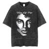MJ Salute To Michael Jackson Classic Poster Graphic Print T-Shirt Men Women Streetwear Hip Hop Y2K Fashion Vintage Washed O-neck Cotton Oversized Top