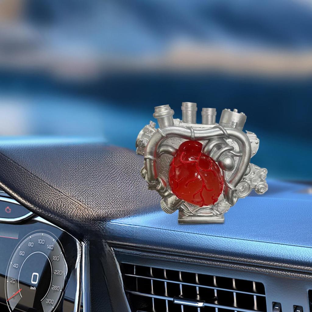 Statua Silnika Serce Silnika Dekoracja Stołowa Rzeźba z Żywicy Do Szafki TV Miejsce Pracy Gablota Sypialnia Dom Półka na Książki