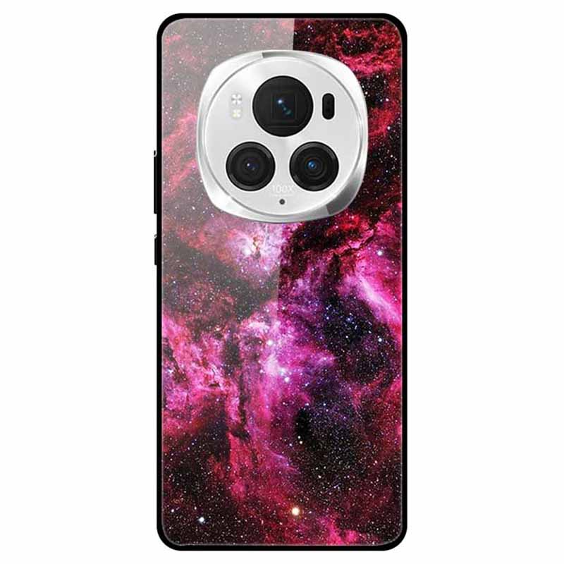 For Honor Magic6 Pro 5G Slim Case Pattern Printing PC+Tempered Glass+TPU Phone Shell